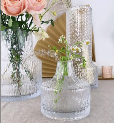 China Modern interior decorations wholesale home decoration clear and mosaic flower glass vase dried flower insert TV cabinet desk ornaments for sale