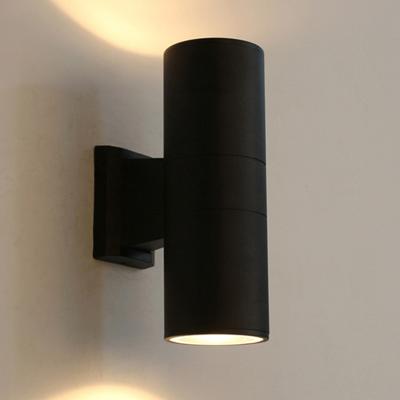 China Modern Outdoor Waterproof Polycarbonate Ip65 Mount Aluminum Sconce Led Garden Porch Door Cylinder Through Double Head Wall Lamp Lights for sale