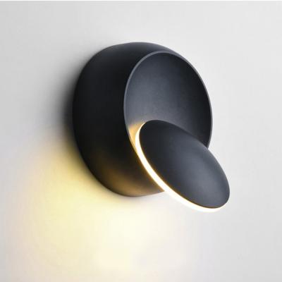 China Modern Led Moon Wall Lamp Crescent Shape Round Aluminum Wall Light Bedroom Bedside Lamp 360 Degree Rotation Wall Light for sale