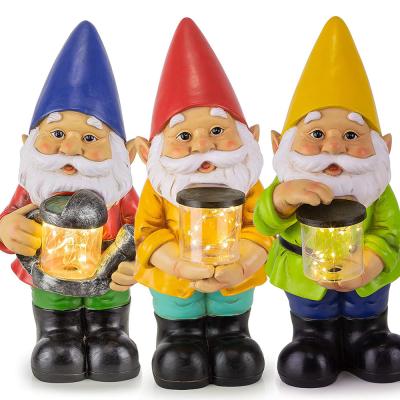 China Yard /Lawn /Outdoor Ground Solar Powered Led Landscape Decor Garden Gnome Statue Outdoor Stake Lantern Light For Patio Yard Decorations for sale