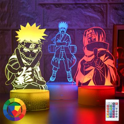 China Eco-friendly Anime Vision Illusion Decor 3d LED 7 Custom 16 Color Changing Acrylic USB Charging Touch Table Lamp Night Light for sale