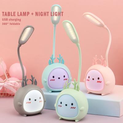 China Industrial Bedroom Night Light USB Rechargeable Three-speed Dimming Cute Dorm Learning Reading Eye Protection LED Desk Table Lamp for sale