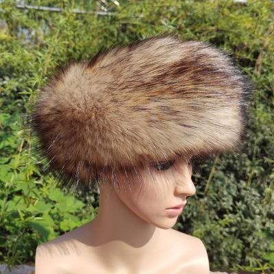 China 2021 European and American Style Hot Ladies Nice Hair Decoration Winter Faux Fox Fur Women's Hairy Headband for sale