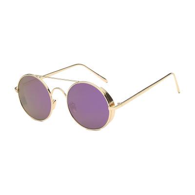 China Round Metal Sunglasses Classic Round Round Metal Frame Sun Glasses Street UV400 Colorful Women Shot Glasses for sale