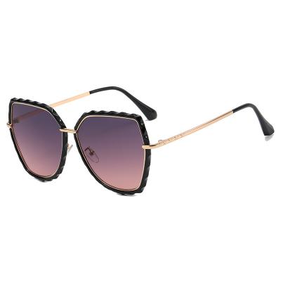 China Fashion Sunglasses 2021 New Arrivals Metal Frame Fashion Women Luxury Irregular Sunglasses for sale