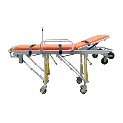 China Multifunctional Automatic Metal Emergency Use Aluminum Alloy Loading Ambulance Stretcher for sale