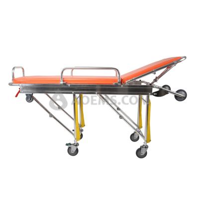 China Metal Leg Multilevel Foldable Self Stretcher Ambulance Loading Stretcher With Mattress for sale