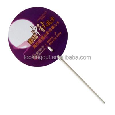 China Generic Best Quality Long Customize Plastic Stick Newspaper Distribution Tour Hand Fans for sale