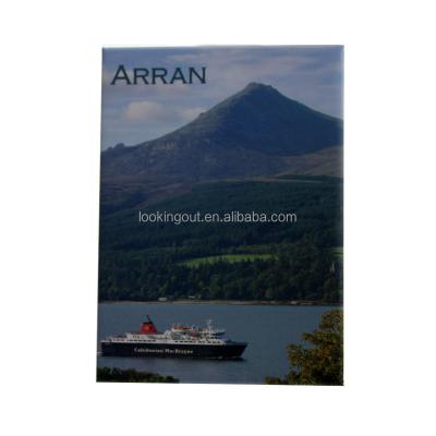 China High Quality Decorative Sticker OEM Arran Image Design Tin Fridge Magnet for sale