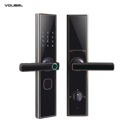 China 300mm Fingerprint Gate Lock FCC Black Digital Door Lock For Home Hotel for sale