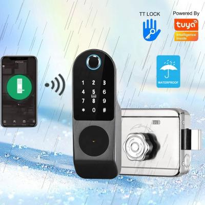 China Tuya App Control Remote Deadbolt Lock Wifi Double Sided Fingerprint for sale