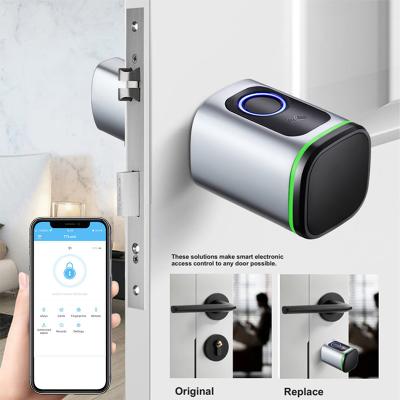 China Tuya Ttlock Smart Cylinder Door Lock Biometric Euro Standard Electronic Fingerprint Smart Card Unlock for sale