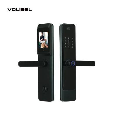 China Silver Aluminum Alloy Smart Fingerprint Door Lock with Camera and Remote Control for sale