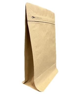 Κίνα Coffee Kraft Paper Packaging Pouch Heat Seal Flat Bottom With Valve προς πώληση