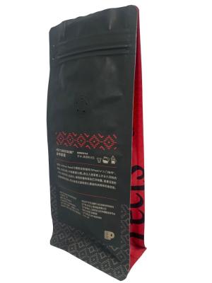 China Customizable Flat Bottom Coffee Bags With One Way Ziplock for sale