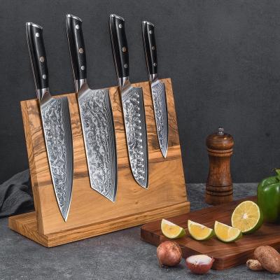 China Olive Wood Magnetic Knife Block Universal Viable for sale