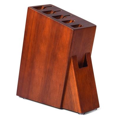 China Durable 5 Slots Acacia Wooden Knife Block for sale