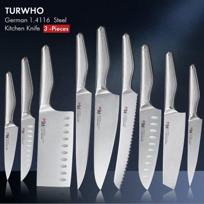 China German Set Of 9 Sustainable 1.4116 Pcs Stainless Steel Kitchen Knives for sale