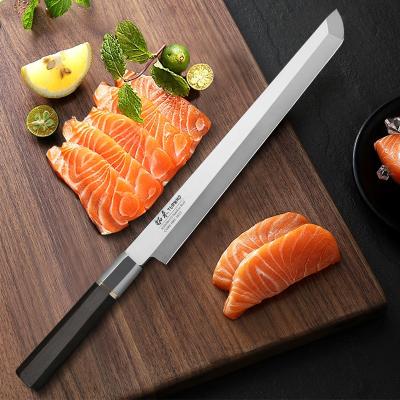 China Sustainable Japanese yanagiba and sashimi sushi knife with solid wood handle for sale