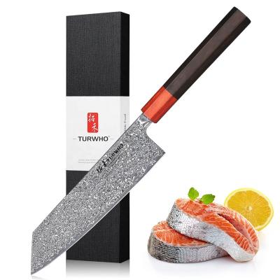 China Durable VG10 Damascus Steel Japanese Kiritsuke Knife With Sandalwood Handle for sale