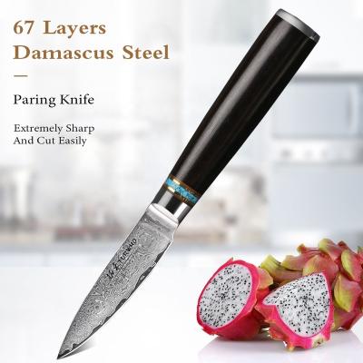 China Durable Excellent Quality Japanese Kitchen Damascus Steel Paring Knife for sale