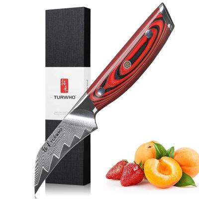 China Sustainable Factory Price Damascus Kitchen Paring Knife For Fruit Vegetable Cutter for sale