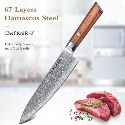 China Sustainable Factory Price VG-10 Damascus Steel Japanese Chef Knife for sale