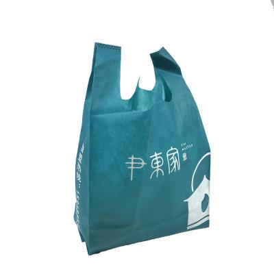 China Washable Customize PP Tnt Non Woven Bags / Nonwoven Flat Bag / T-shirt Bag Colored Blue Nonwoven Tote T-shirt Bag for sale