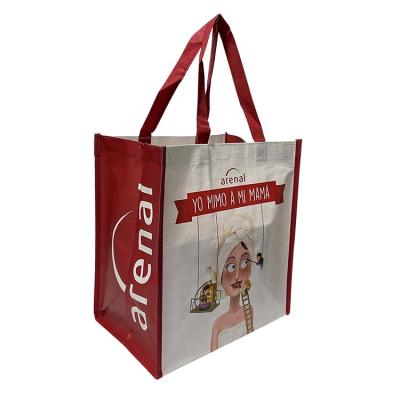 China Laminated Washable Eco-friendly Customized Matte Handled Recycled RPET Reusable Shopping Bag for sale