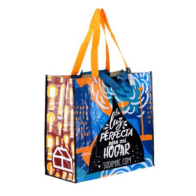 China Supermarket Washable Cheap Promotional Eco - Friendly Advertising Shopping Laminated PP Woven Bag for sale