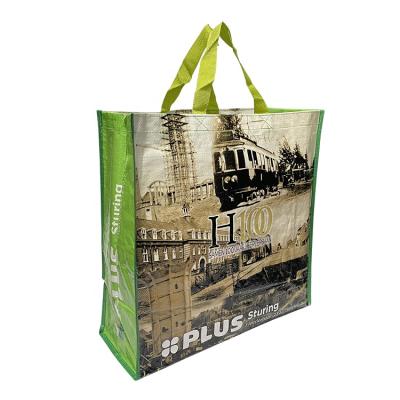 China Custom Waterproof Reusable Washable Waterproof Custom Polypropylene Laminated Grocery Promotional PP Woven Tote Bag for sale