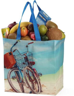 China Washable Recyclable Shopping Use Laminated Promotional PP Woven Tote Bag For Shopping And Groceries for sale