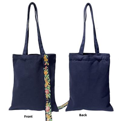 China Custom Printed Custom Handled Cotton Tote Bag Shopping Bag With Logo And Accessory Belt for sale