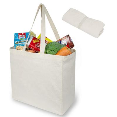 China Reusable Grocery Totes Cotton Canvas Handled Foldable Bags for sale