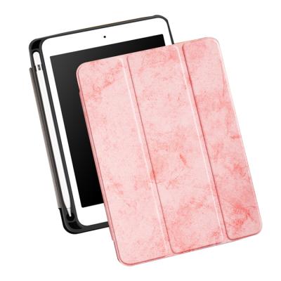 China Ultra Thin Denim Pattern PU Leather Smart Cover Case For iPad Mini 5 Build In Pencil Holder Tablet Case for sale