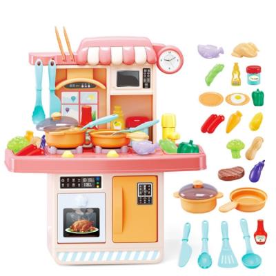 China 2022 New Design Kind Simulation Kitchen Faucet Healthy Kitchen Toy Set Music Kitchen Toys With Vegetables for sale