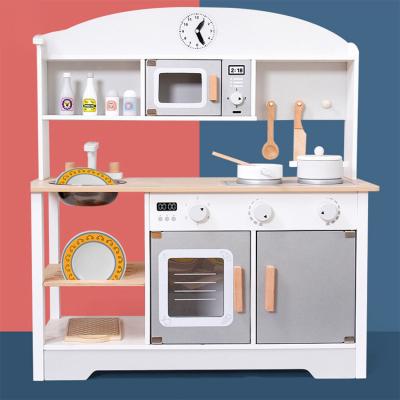 China Interactive play house toys simulation nurtures imagination natural kitchen wooden toy box for sale