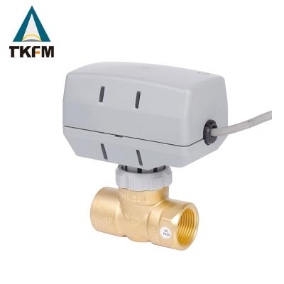 China HVAC 3 4 J High Pressure Balancing Electric Motorized Two Way Brass Ball Valve for sale