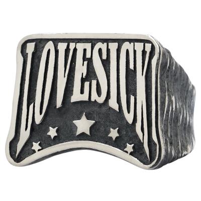 China Exquisite Appreance Love Sick Expresses Sterling Silver Ring Male Ins Fashion Jewelry for sale