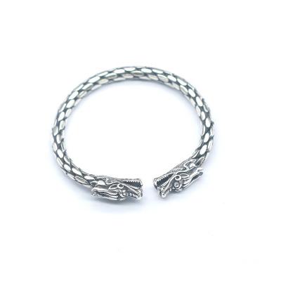 China Main 925 Sterling Silver Viking Ethnic Bracelet Made In China Factory Norse Myth Adjustable Men's Jewelry for sale