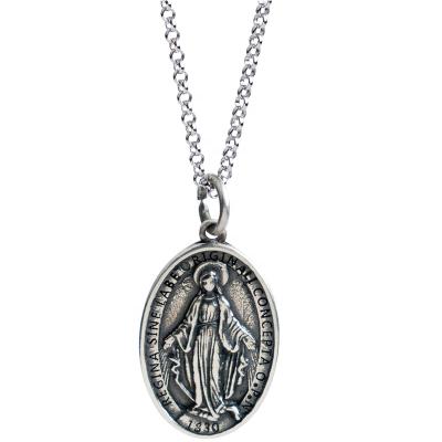 China 100% Sterling Silver Handmade Catholic Insti Virgin Mary Ladies Pendant Fashion Necklaces for sale