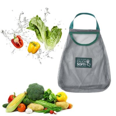 China New Folding Tote Mesh Bags Net String Storage Eco-Friendly Fruit Vegetable Organizers Handbag Reusable Custom With Logos for sale