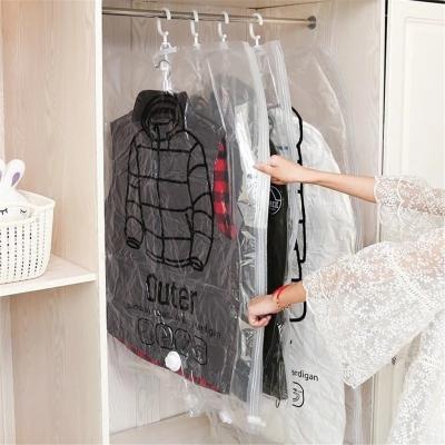 China Clothes Compression Storage Moisture Proof Hanging Zipper Bags Transparent Airtight Seal Zip Lock Packaging for sale