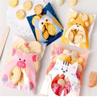 China Cute Cartoon Animals Moisture Proof Cookie Candy Transparent Self Sealing Cellophane Clear Plastic Bags for sale