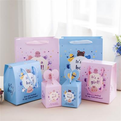 China Recyclable Cute Cartoon Craft Paper Bag Brithday Gift Box Packaging Envelope Shape Wedding Candy Bags Packaging Box for sale