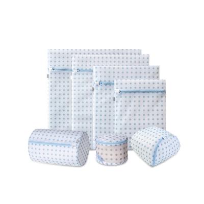 China Japan Style Dot Eco-friendly Laundry Bags Hotel Home Travel Cloth Mesh Bra Underwear Bag Laundry Reusable Wash Organza Bags for sale