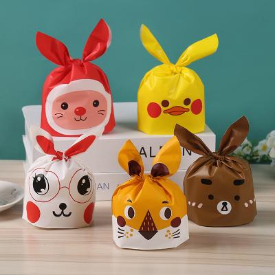 China Cute Safety Rabbit Ear Cookie Gift Bag 50PCS/Roll For Easter Decoration Candy Cookies Snack Baking Packaging Wedding Gifts for sale