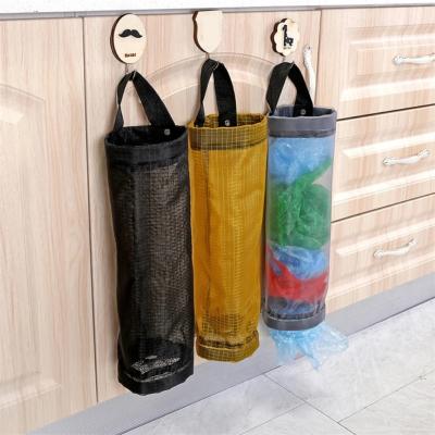 China 1PCS Plastic Hang Bag Organizer Mesh Grocery Storage Bag Holder Wall Hanging Single Daily String Dispenser for sale