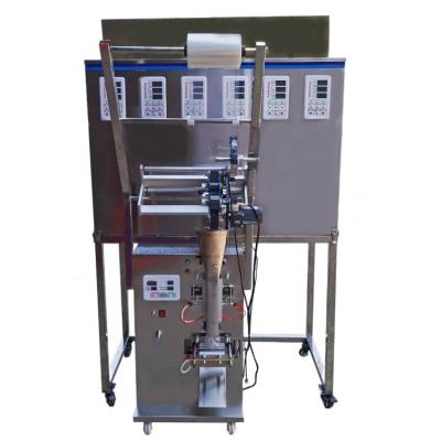 China High speed & Stable Factory Customized 6 Multi Lines Snacks Grains Granule Bag Weigher Seal Filling Packing Heads Feed Funnel Machine for sale