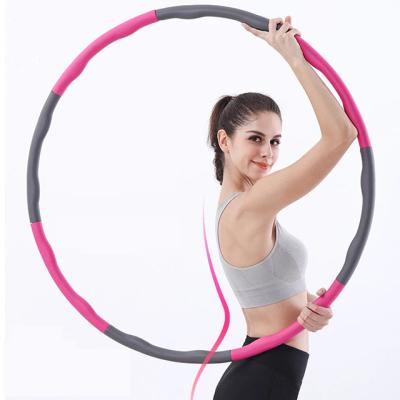 China Bodybuilding Fitness Adult Fitness Equipment Stainless Steel Foam Hoola Detachable Circles Weighted Bodybuilding Polynesian Dance Ring for sale